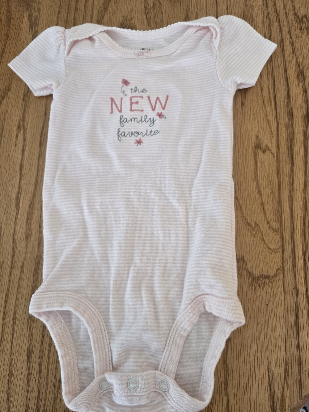Carter's Pink and White Striped Baby One-Piece Bodysuit